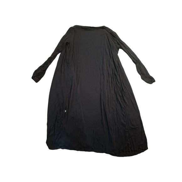 Women L Kickee Charcoal Black Open Front Cardigan Duster Long Sweater Viscose - Picture 3 of 5